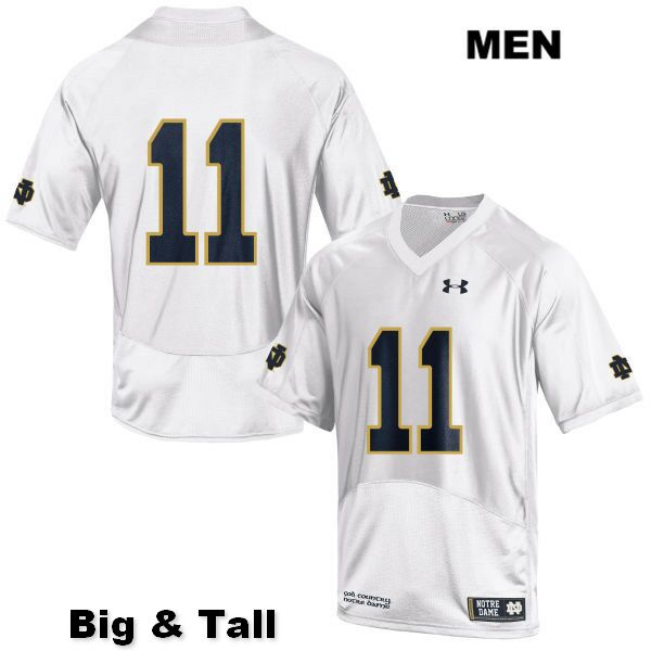 Men's NCAA Notre Dame Fighting Irish #11 Alohi Gilman Stitched College Under Armour Authentic White Big & Tall No Name Football Jersey HB10B88SM